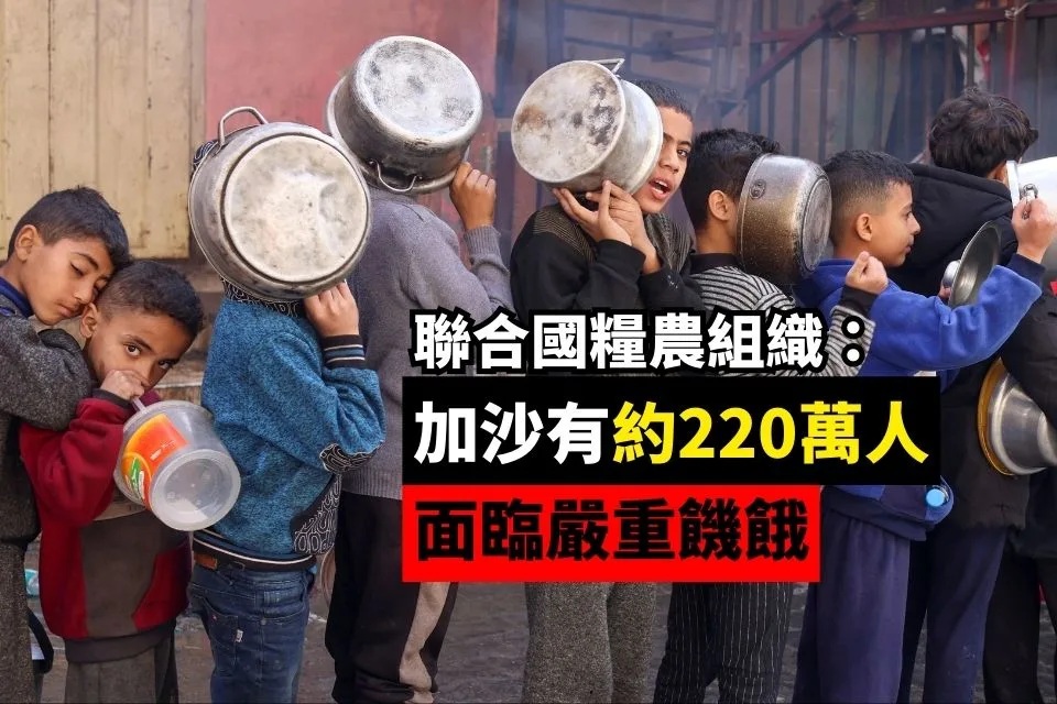 聯合國糧農組織指加沙有約220萬人面臨嚴重饑餓.jpg