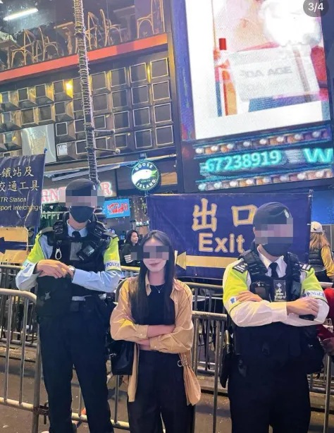 大批內地旅客就視香港警方為最新的打卡點，社交平台上不時都會看到他們與警察在街頭上合照留念。.jpg.jpg