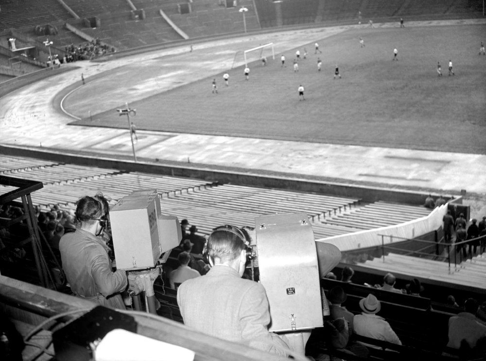 General view of Wembley stadium during the final from the commentary box during .jpg