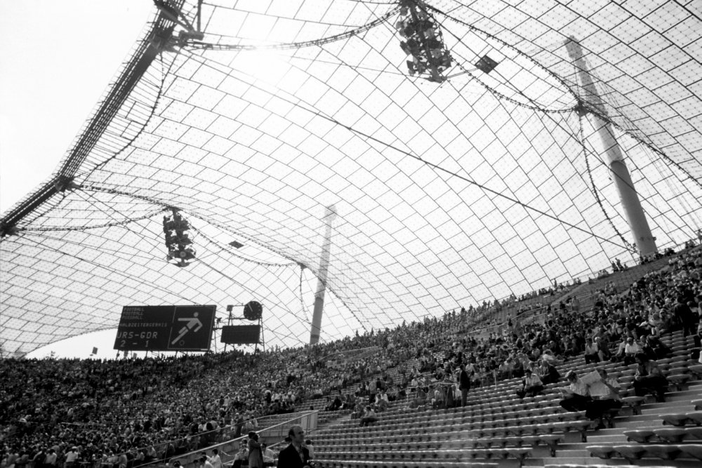 Half time scenes at the Olympic Stadium in Germany, Soviet Union v East Germany, 1972.jpg