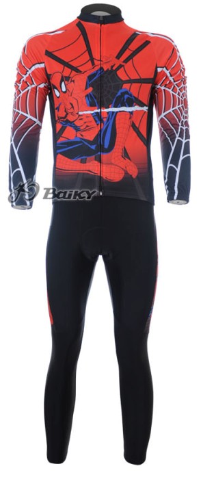 Spiderman Cycling Tights knicker Long Sleeve Cycling Jerseys Kits Red (2).jpg