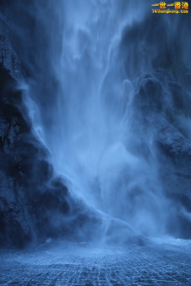 Ghostly Waterfall - Stirling Falls, Milford Sound, New Zealand (April 2013).jpg