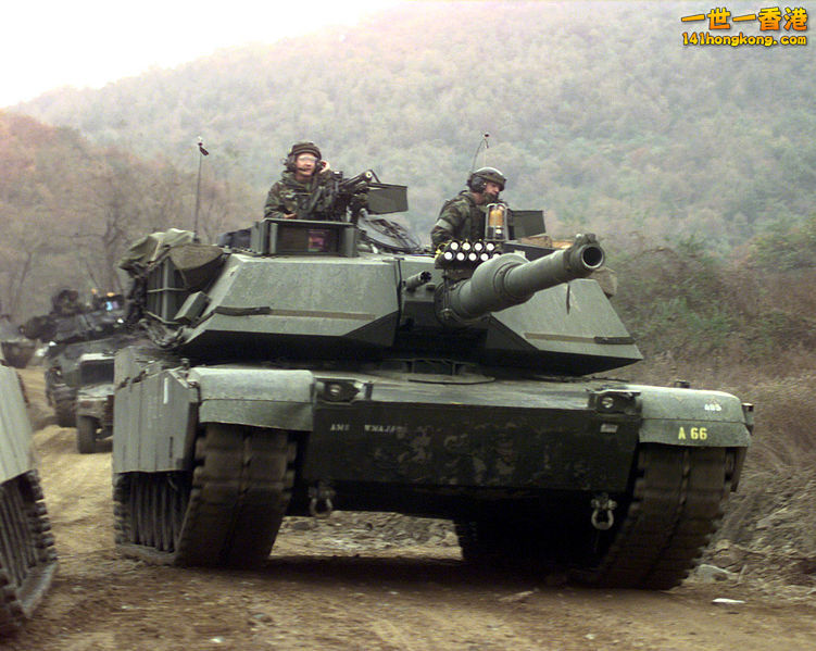 American M1A1s during the Foal Eagle 1998 training exercises in South Korea, wit.jpg