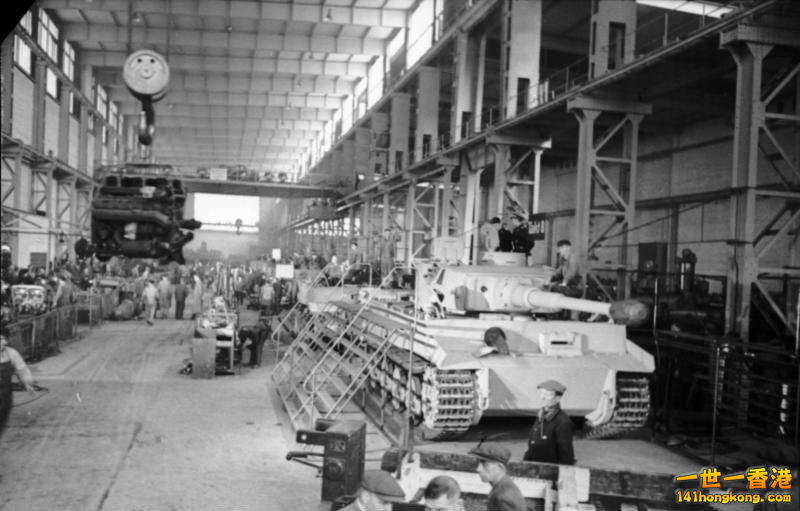 Assembly line - note the smiley face on the crane-hook (upper left).jpg