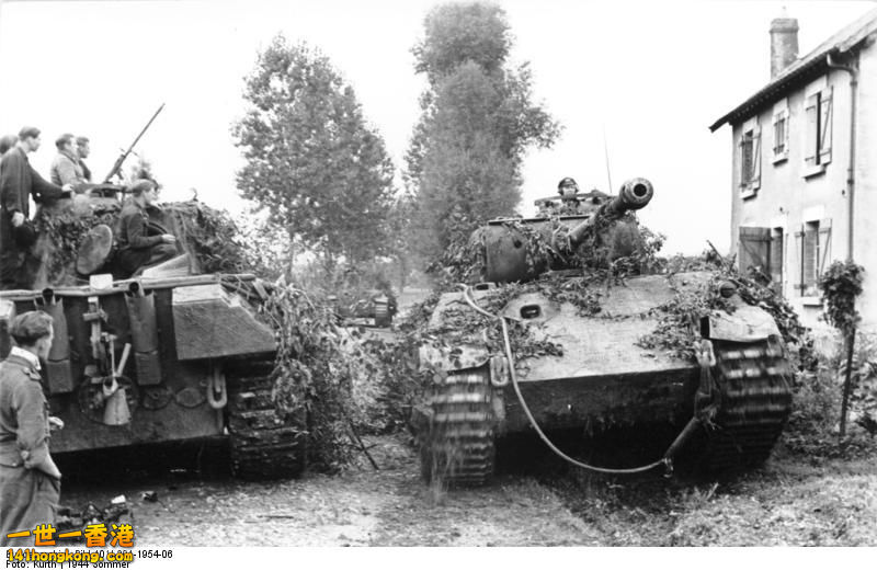 Panthers in a French village, Summer 1944.jpg