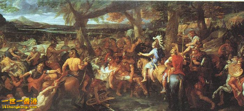 1673年，查理·勒布倫繪畫的〈亞歷山大與波羅斯〉.jpg