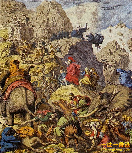 Hannibal and his men crossing the Alps..jpg