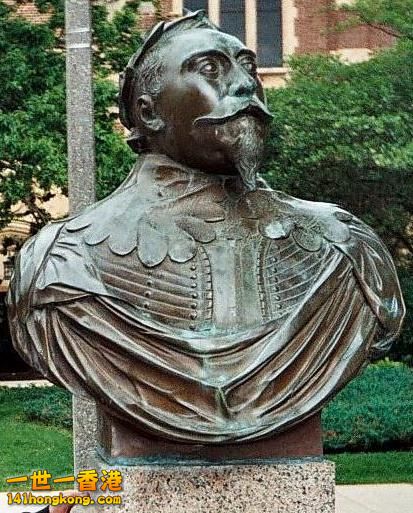 Bust of King Gustav Adolph on campus at Gustavus Adolphus College in Minnesota.jpg