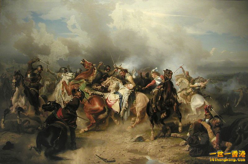 卡爾.沃爾鮑姆的「呂岑之戰」展現了古斯塔夫二世在此戰中戰死的場景.jpg.jpg