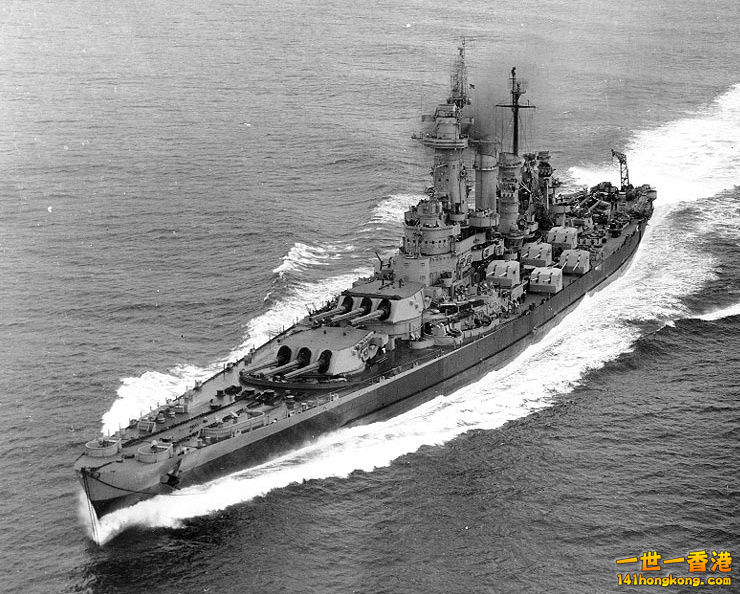 Washington steaming at high speed in Puget Sound during post-overhaul trials, 10.jpg