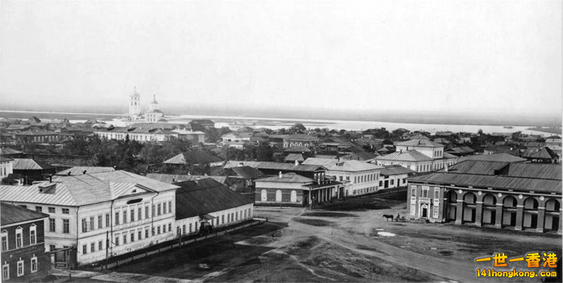 Epiphany Cathedral and central Irkutsk in 1865.jpg