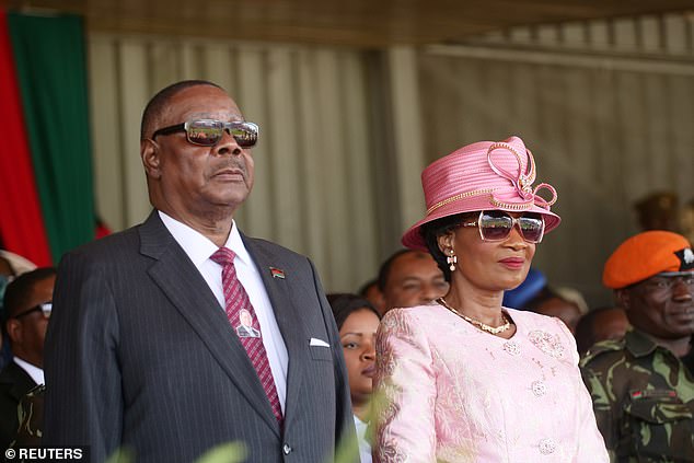 First Lady, pictured with her husband President Peter Mutharika.jpg