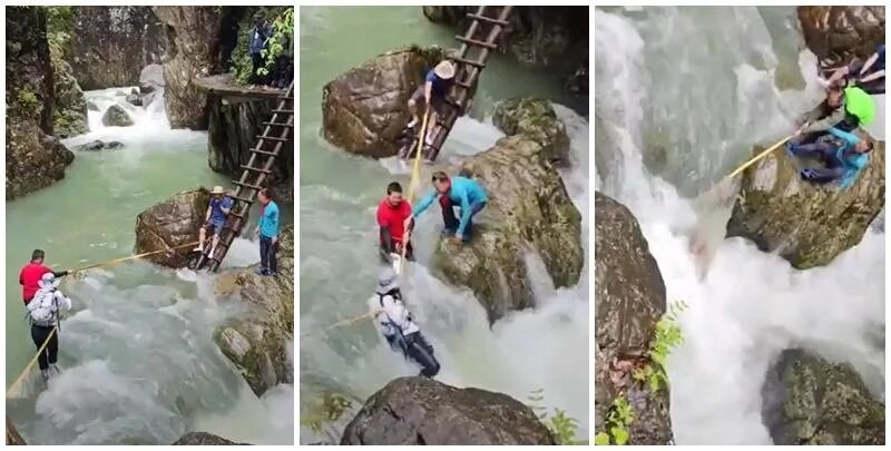 浙江台州石人峽景區有一男一女遊客用繩索橫渡峽谷溪流時，被水沖走.jpg