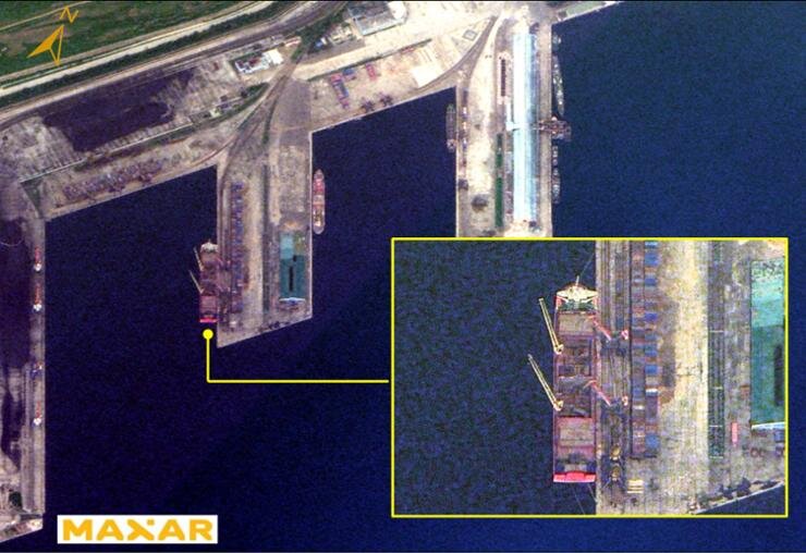 recent satellite imagery of a Russian vessel departing North Korea's port o.jpg