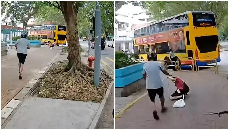 好人好事｜上水老婦街上跌倒 兩鐵騎士停車上前攙扶 網友讚善良不分人種.jpg